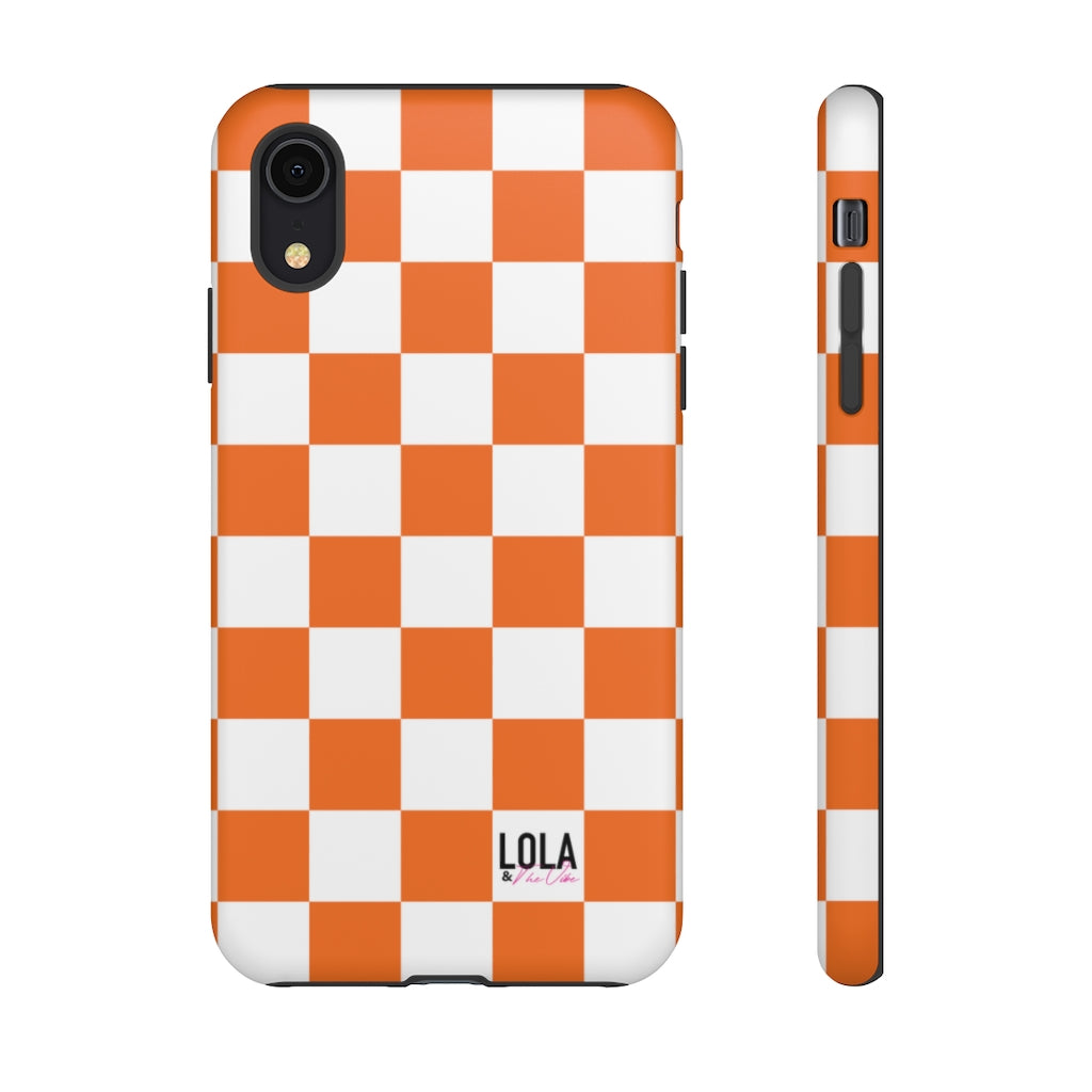 Orange Checker iPhone Case