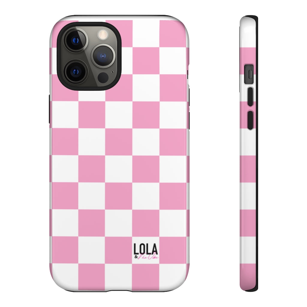 Pink Checker iPhone Case