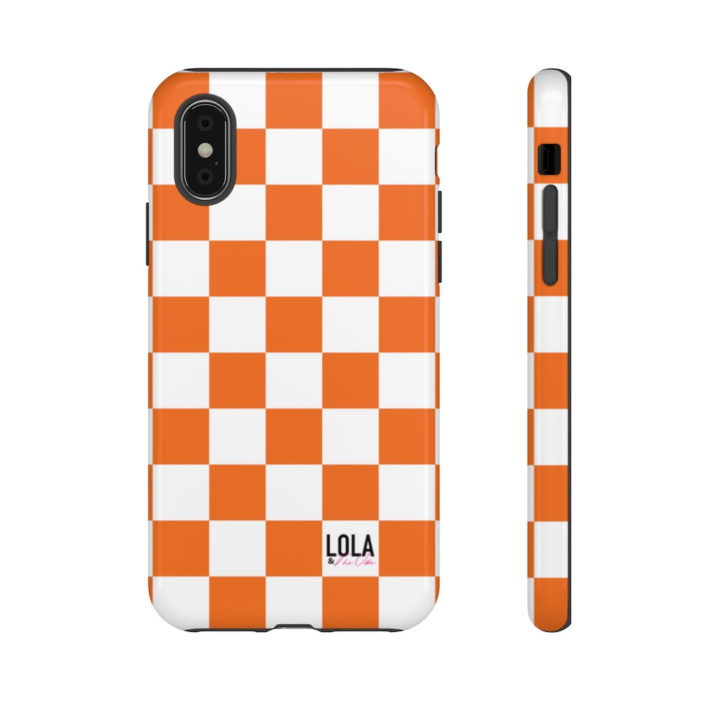 Orange Checker iPhone Case