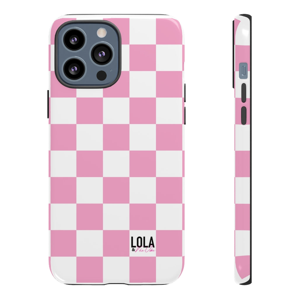 Pink Checker iPhone Case