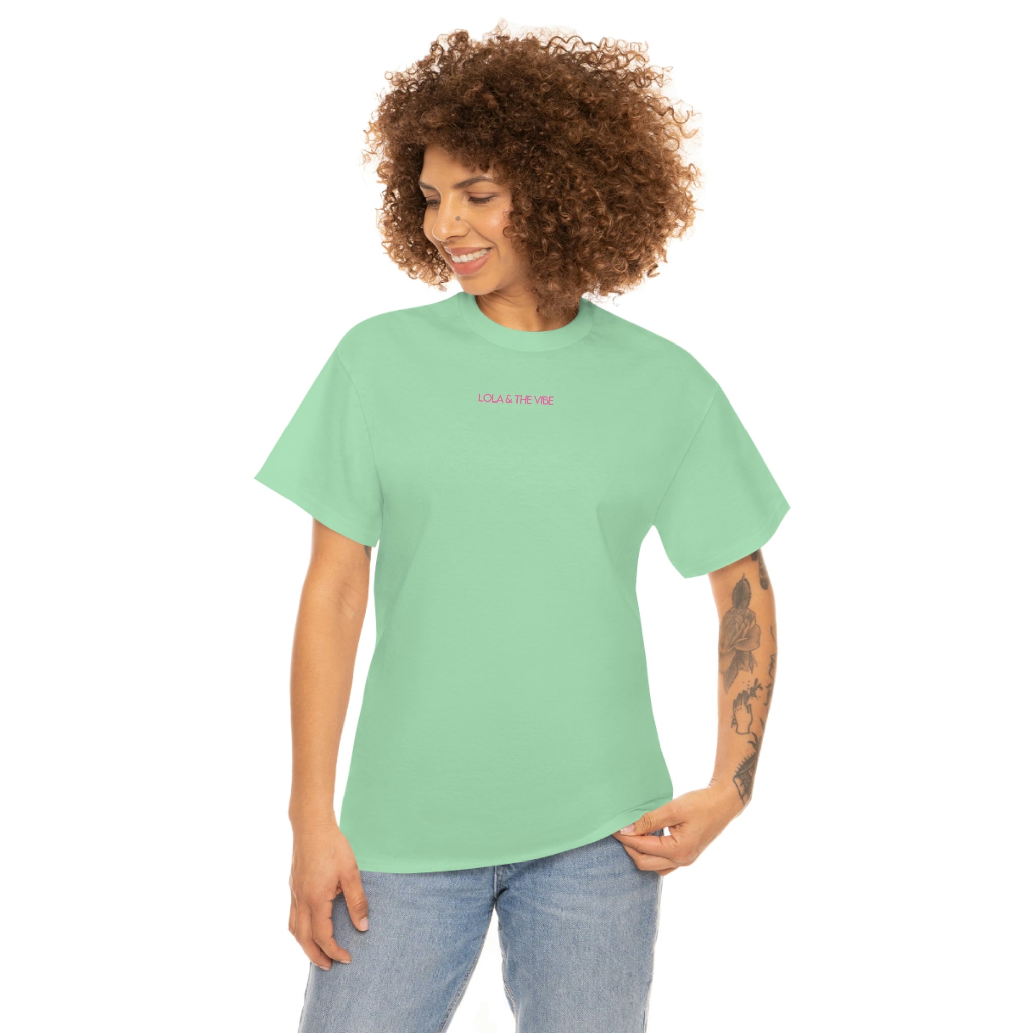 SYLMT Tee - Mint With Pink