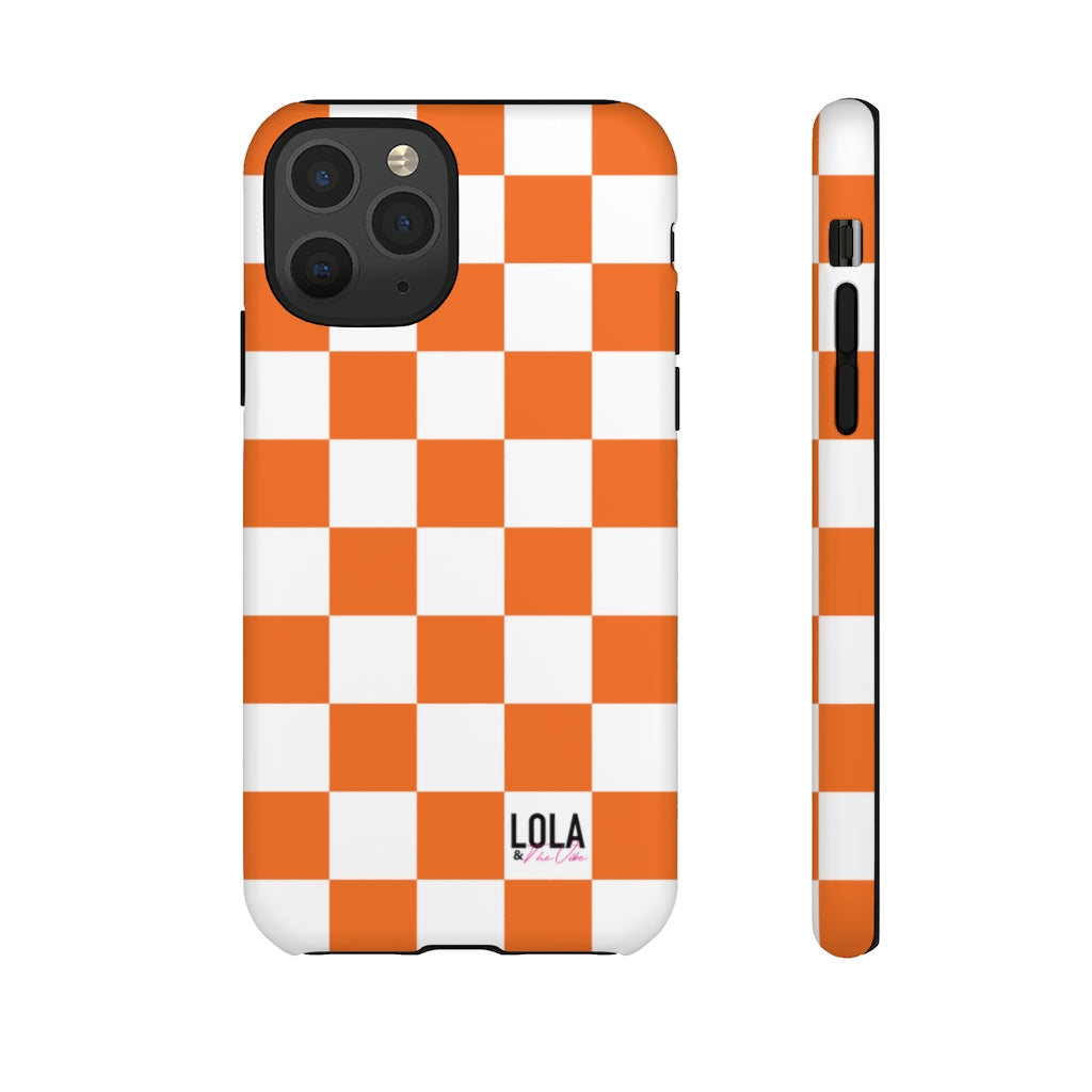 Orange Checker iPhone Case