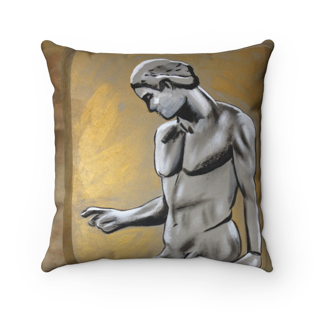 Male Sculpture Accent Pillow