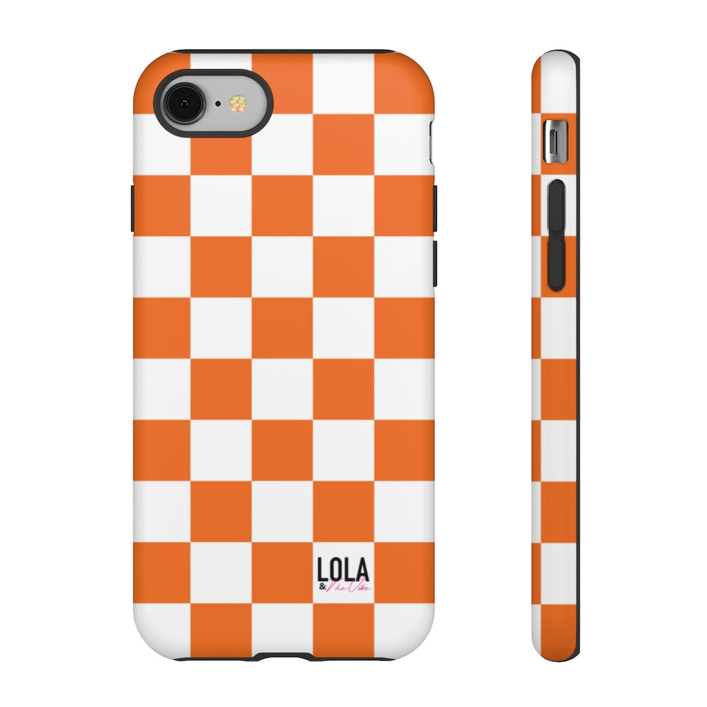 Orange Checker iPhone Case