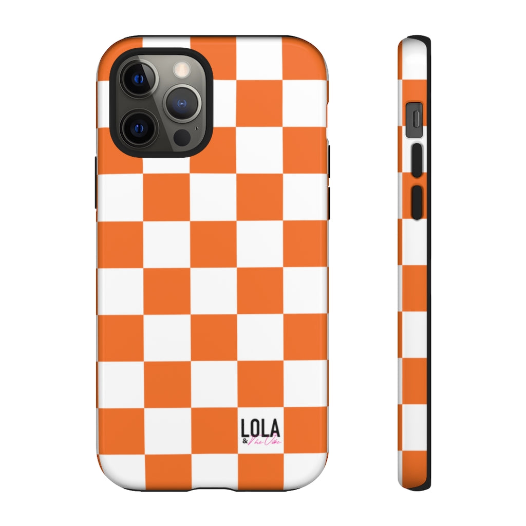 Orange Checker iPhone Case