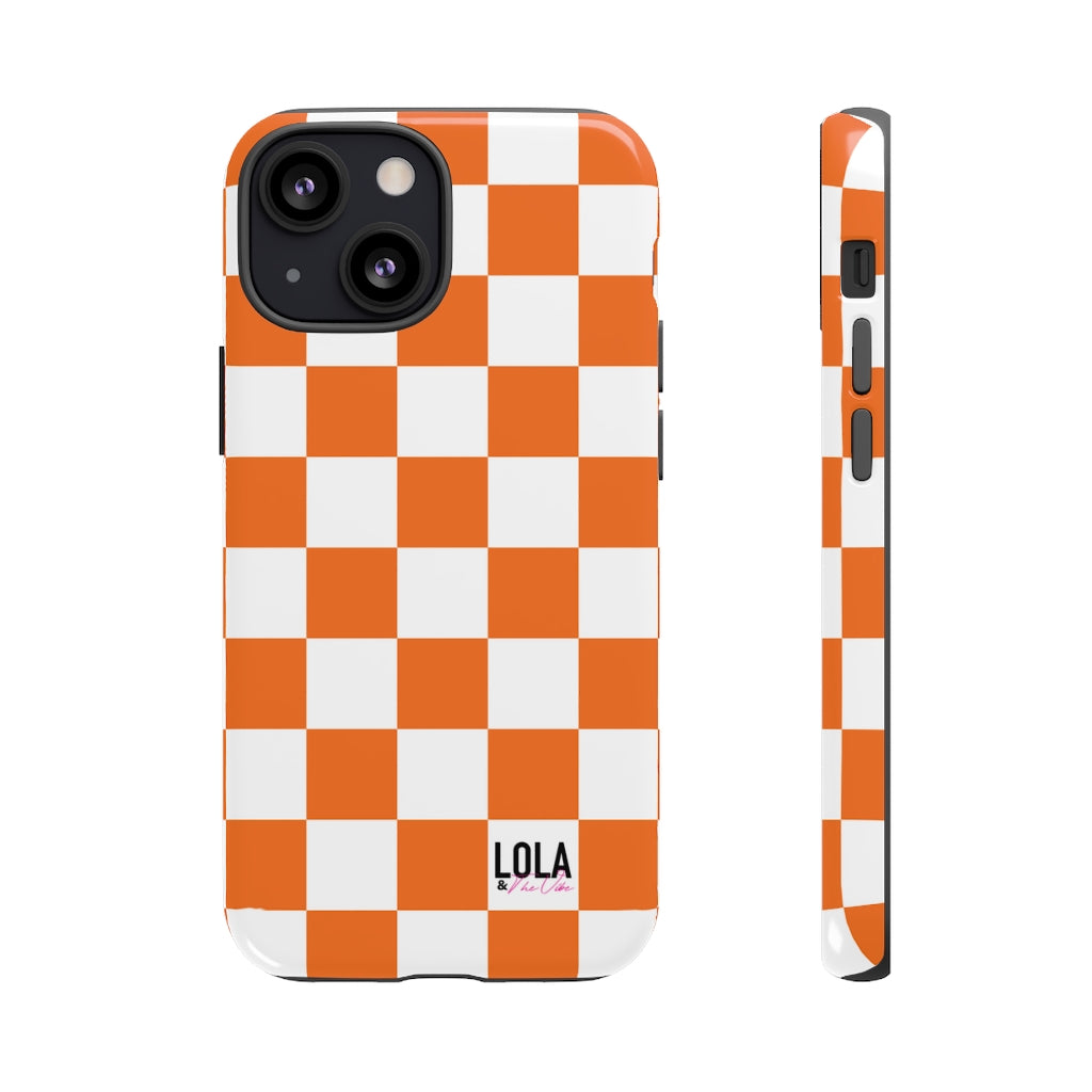 Orange Checker iPhone Case