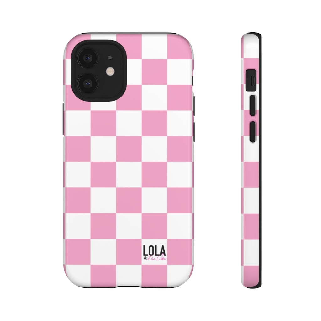 Pink Checker iPhone Case