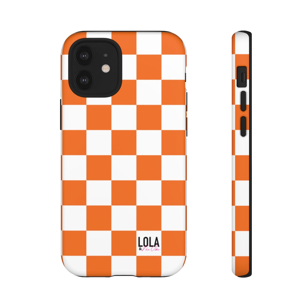Orange Checker iPhone Case