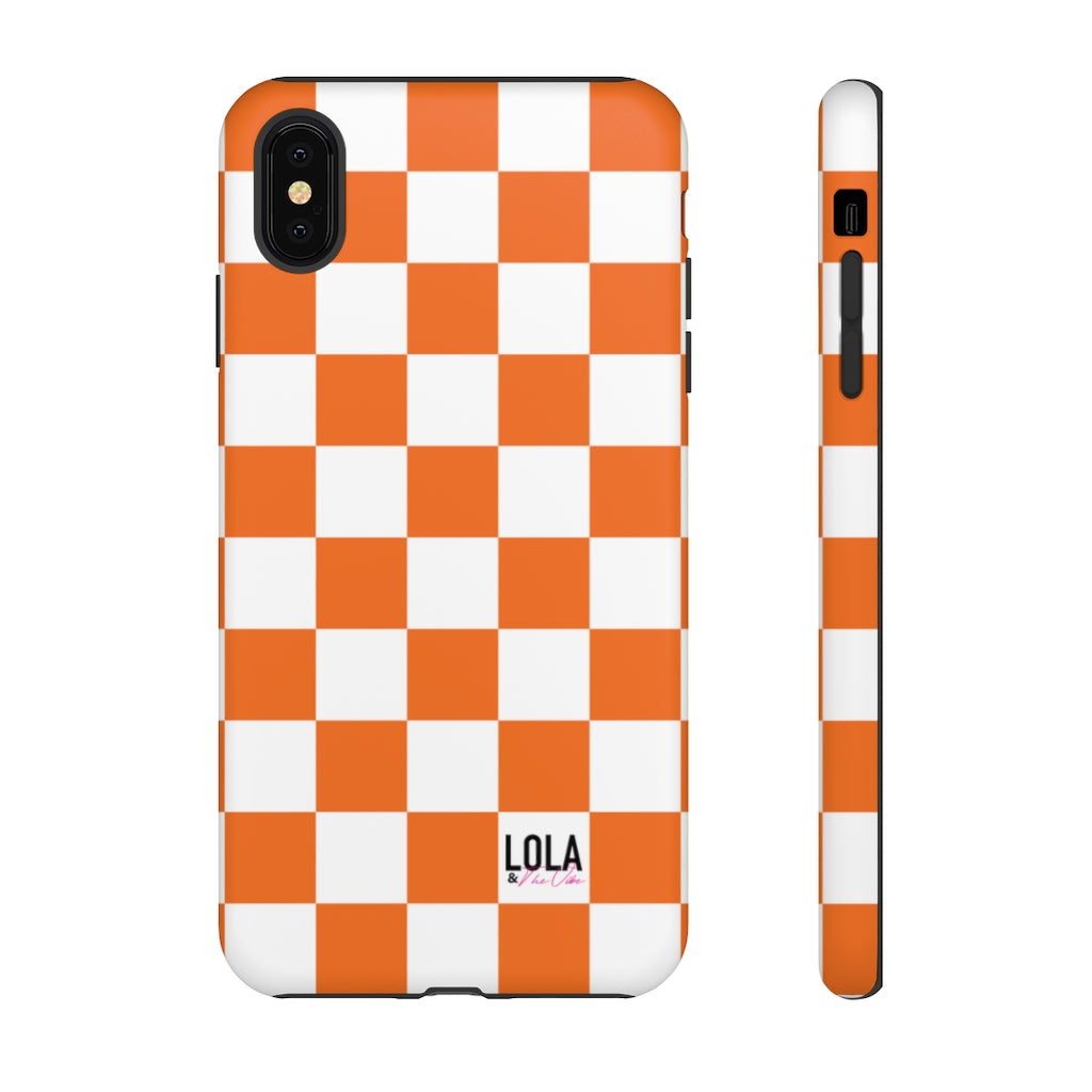 Orange Checker iPhone Case