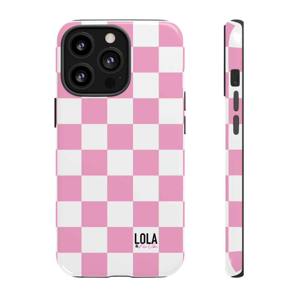 Pink Checker iPhone Case