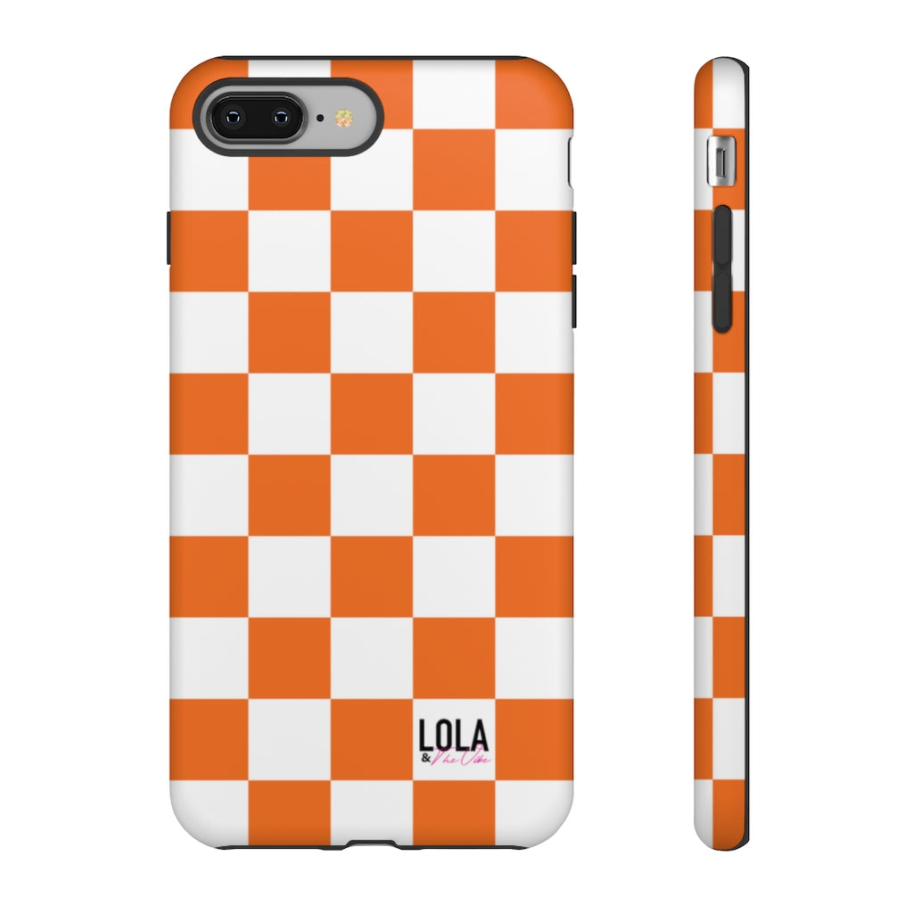 Orange Checker iPhone Case