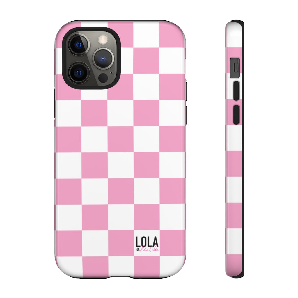 Pink Checker iPhone Case