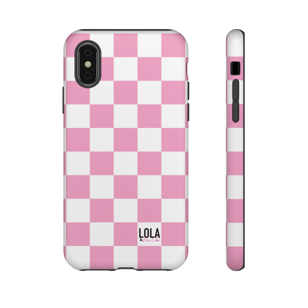 Pink Checker iPhone Case