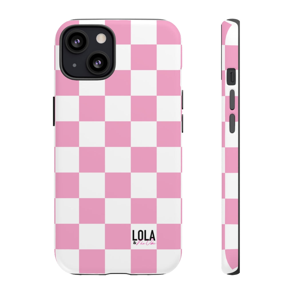 Pink Checker iPhone Case