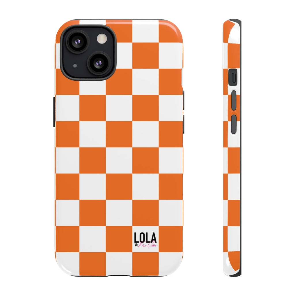 Orange Checker iPhone Case