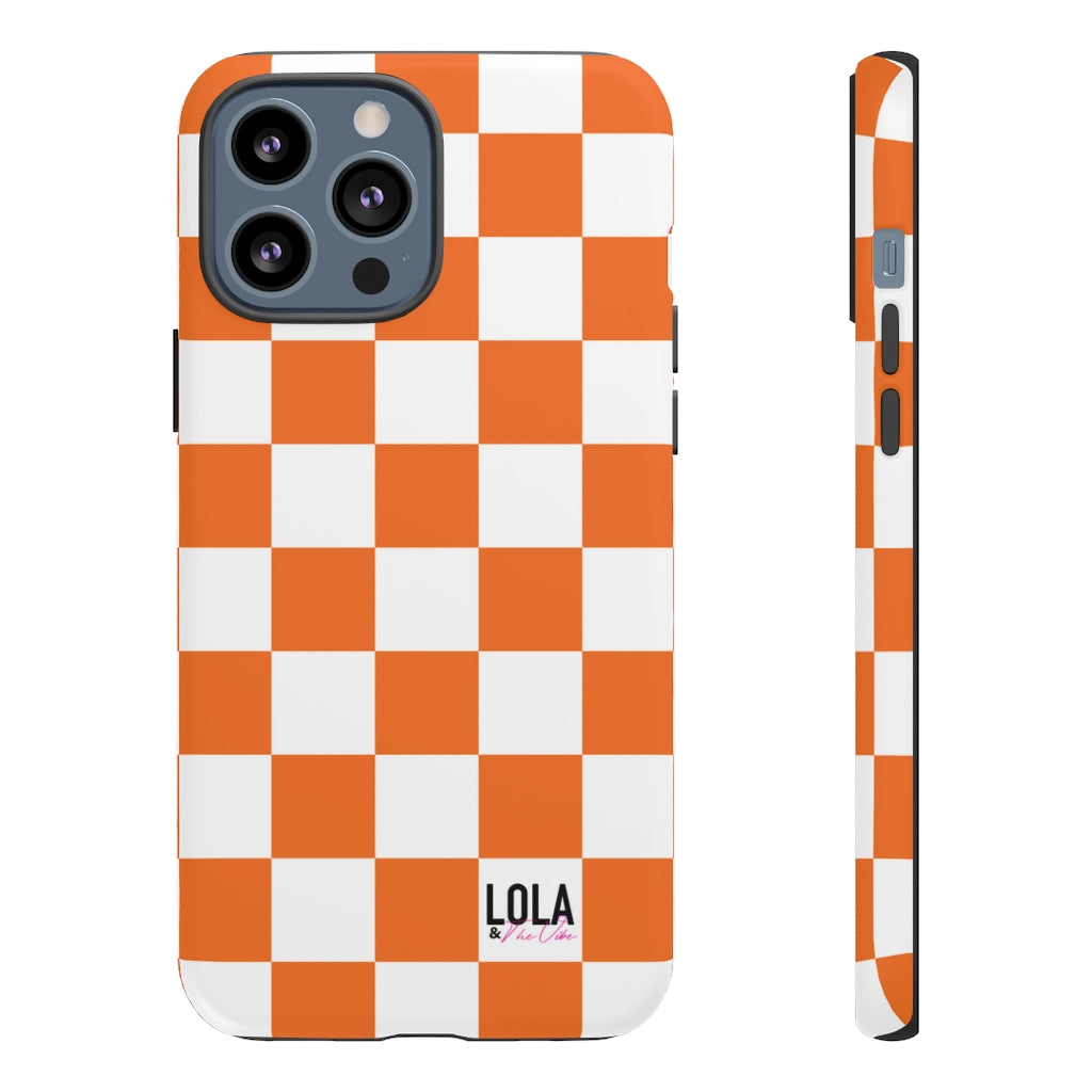 Orange Checker iPhone Case