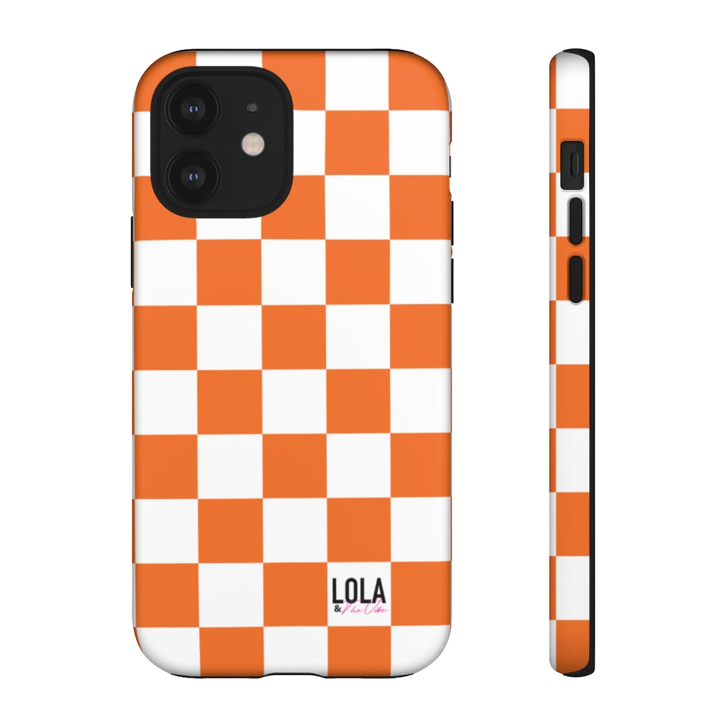 Orange Checker iPhone Case