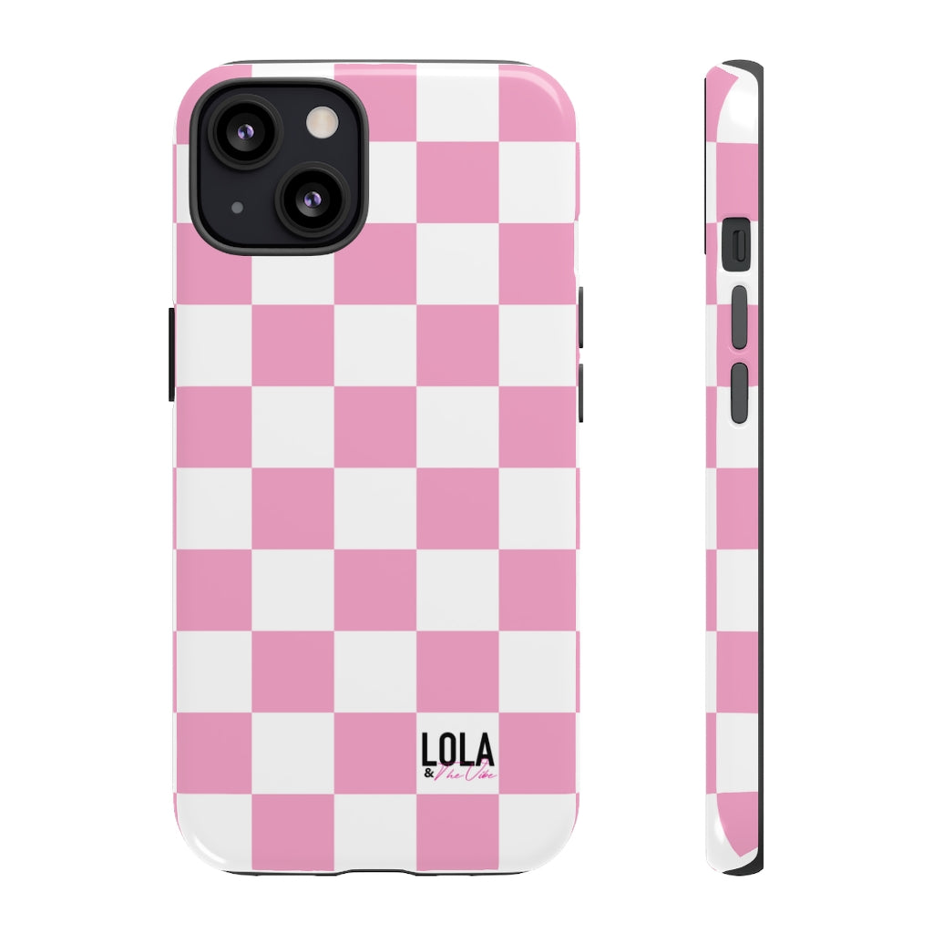 Pink Checker iPhone Case
