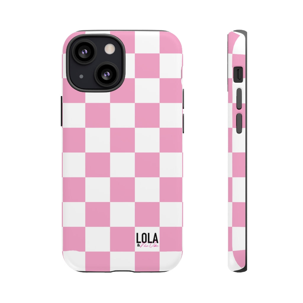 Pink Checker iPhone Case