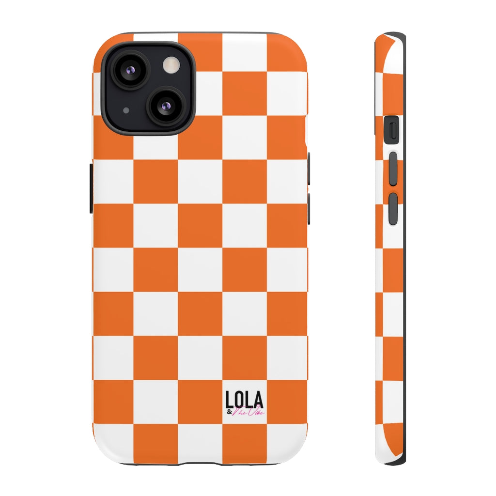 Orange Checker iPhone Case