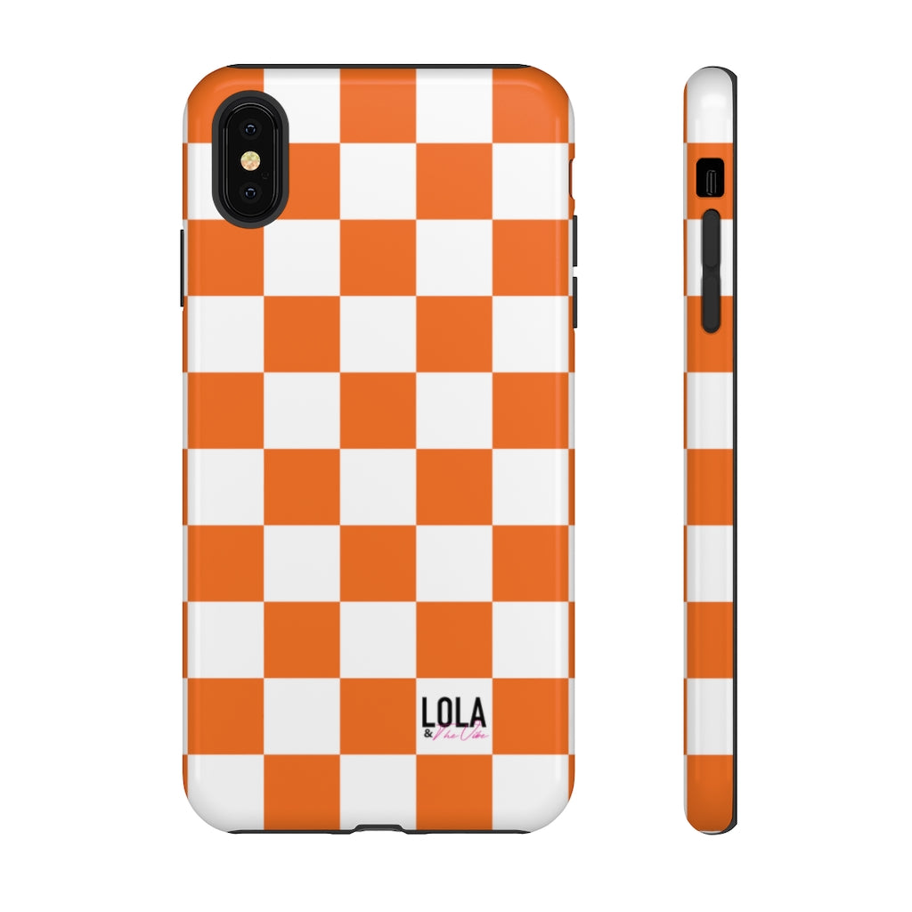 Orange Checker iPhone Case