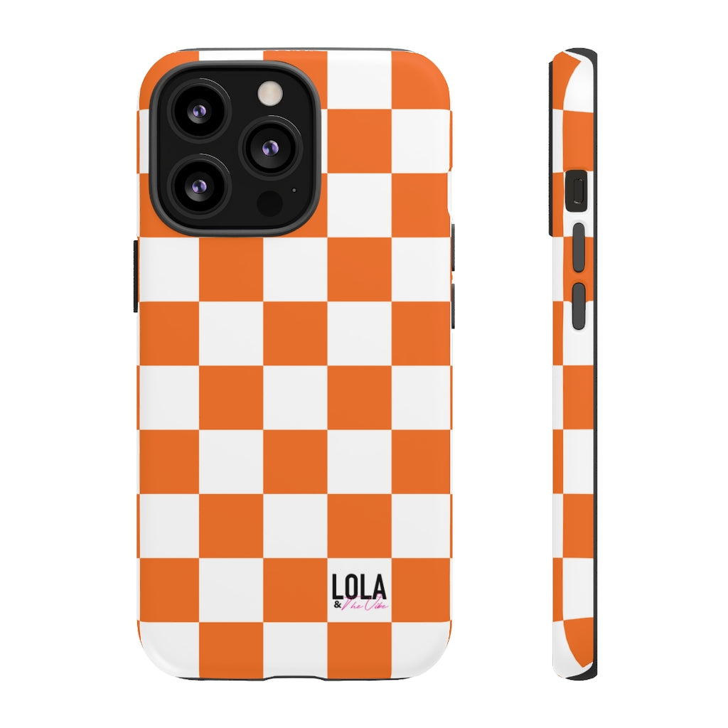 Orange Checker iPhone Case