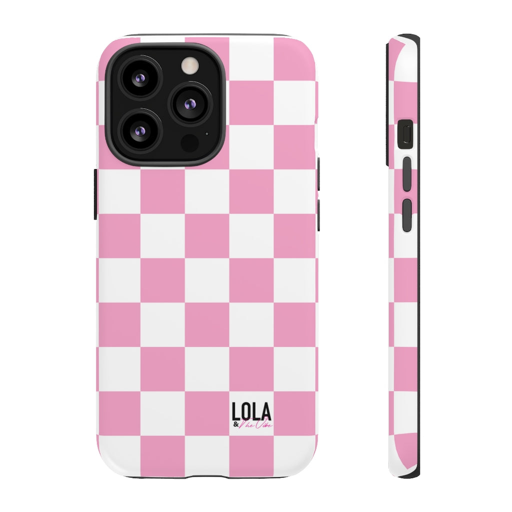 Pink Checker iPhone Case