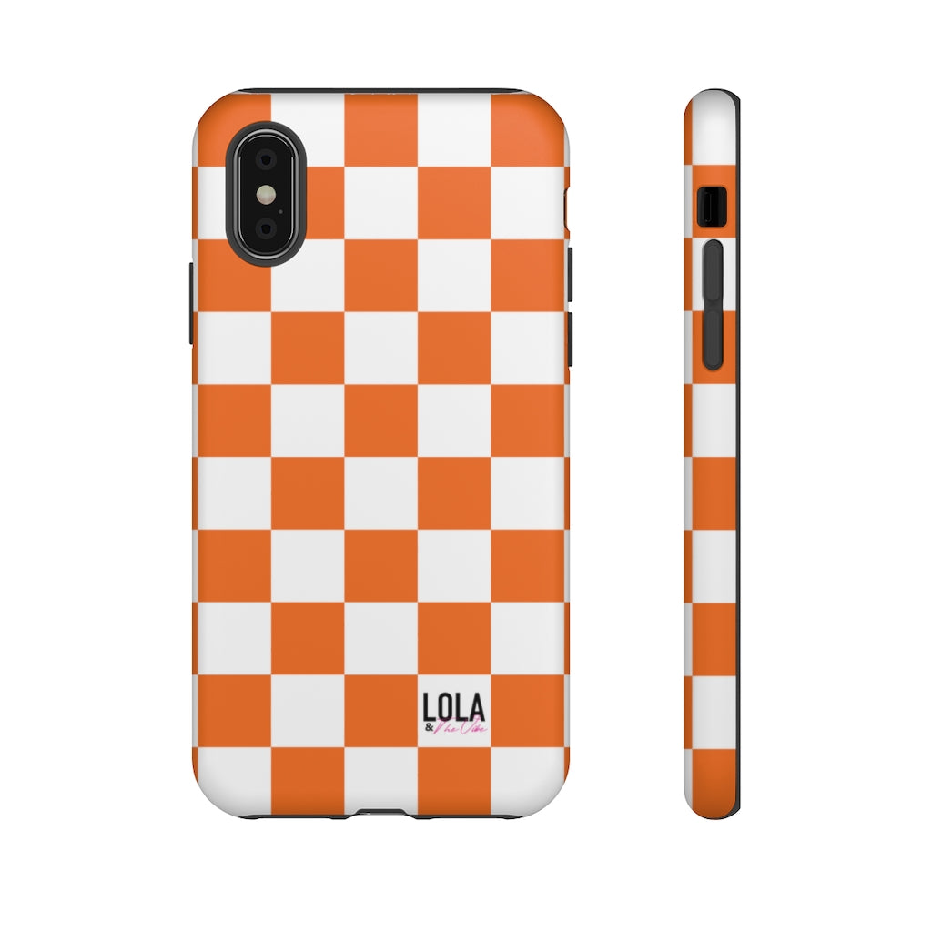 Orange Checker iPhone Case