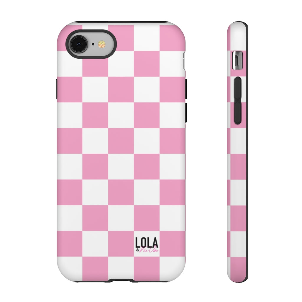 Pink Checker iPhone Case