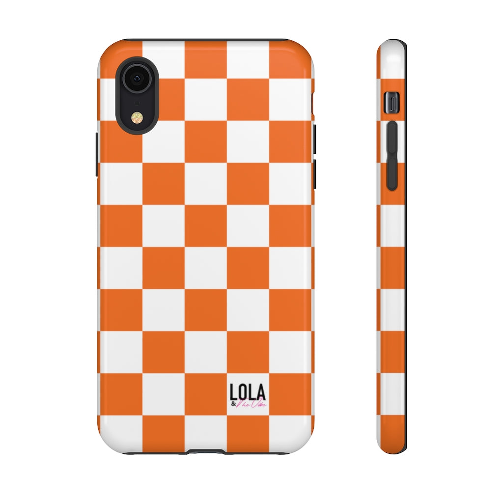 Orange Checker iPhone Case