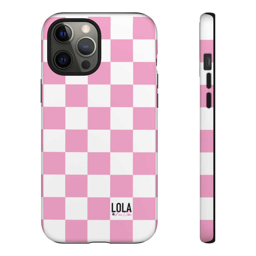 Pink Checker iPhone Case