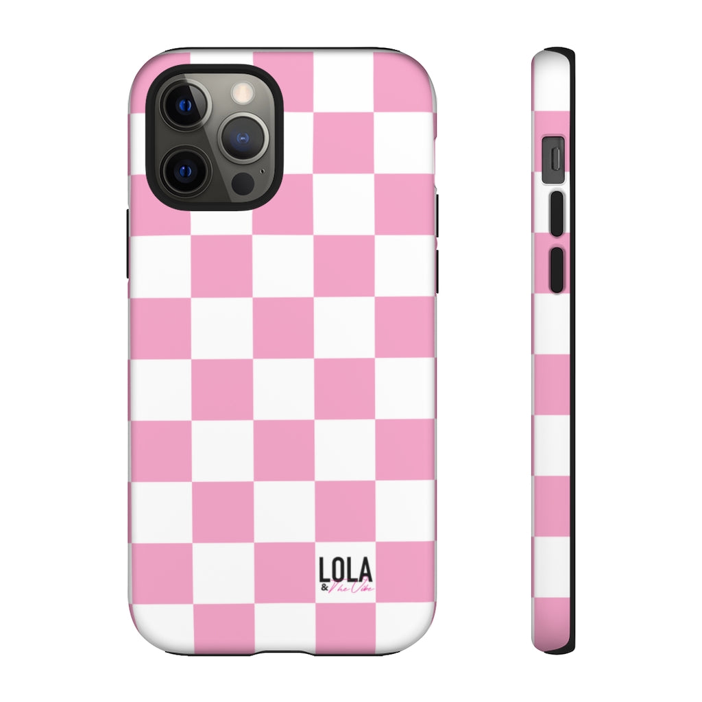 Pink Checker iPhone Case
